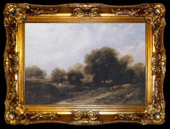 framed  Frederick william watts Cattle by a River (mk37), ta009-2